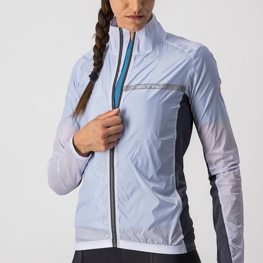 Women Castelli SQUADRA STRETCH W Protection Silver Grey / Dark Grey | YCT-184937