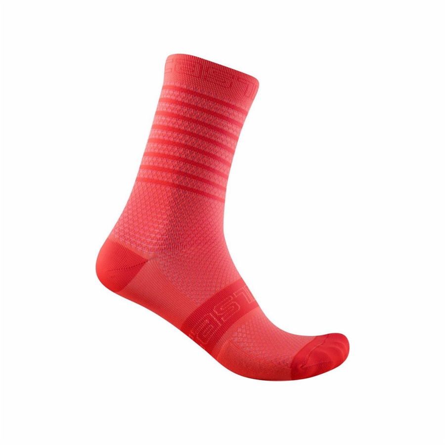 Women Castelli SUPERLEGGERA W 12 Socks Pink | GIL-295647