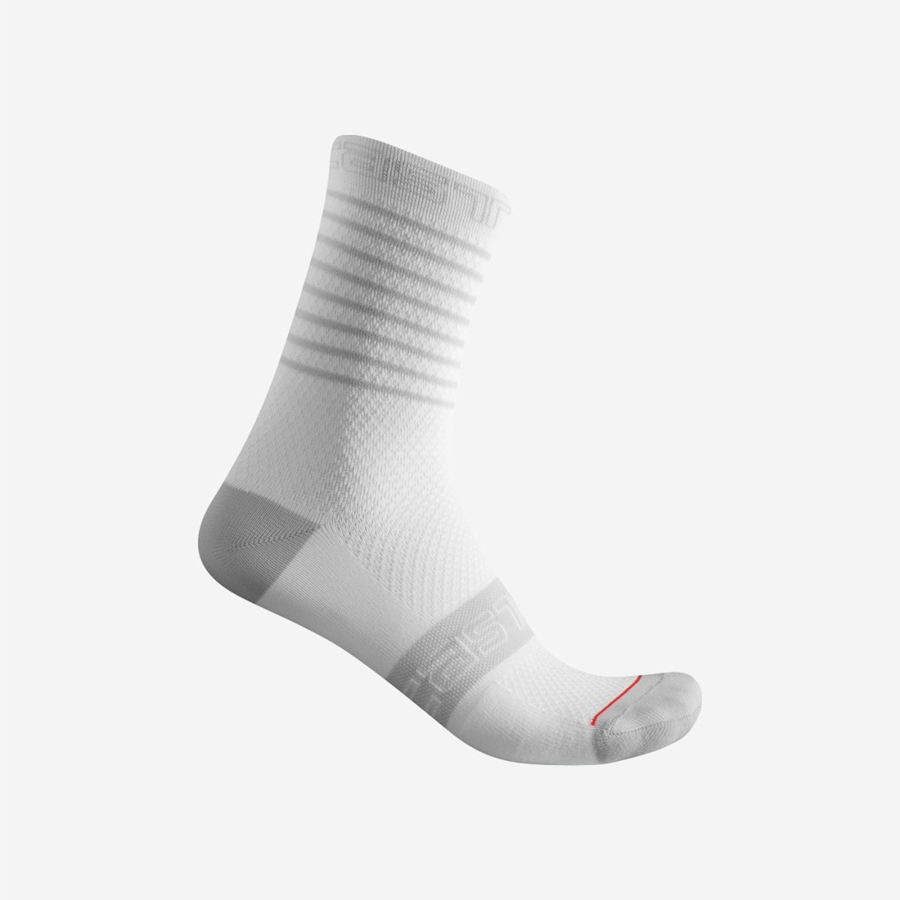 Women Castelli SUPERLEGGERA W 12 Socks White | YGV-274985