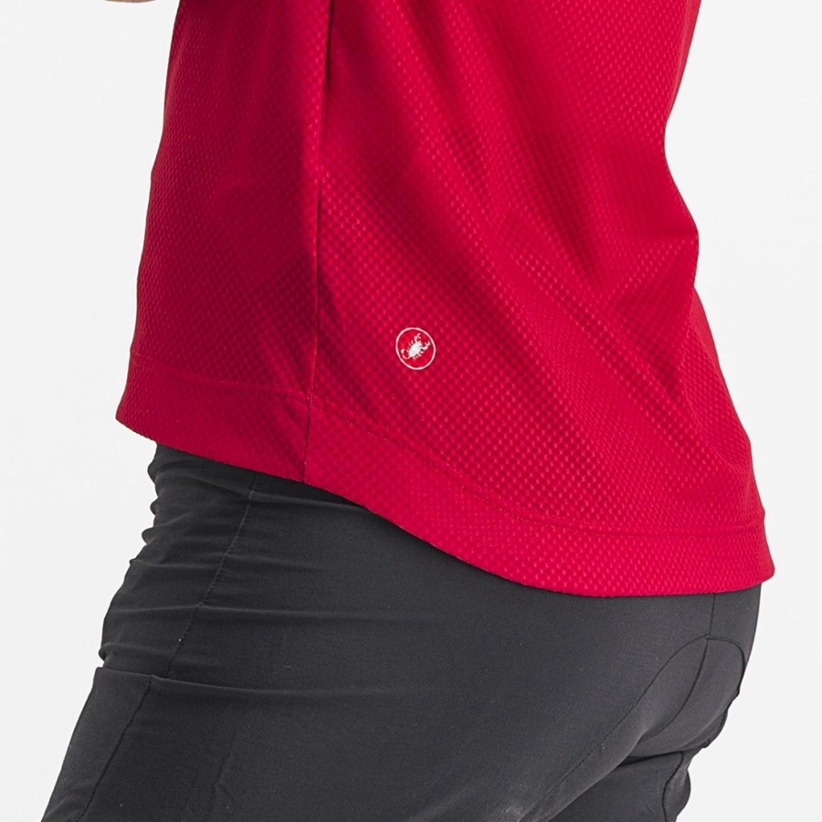 Women Castelli TRAIL TECH 2 W TEE Jersey Dark Red | TKL-513760