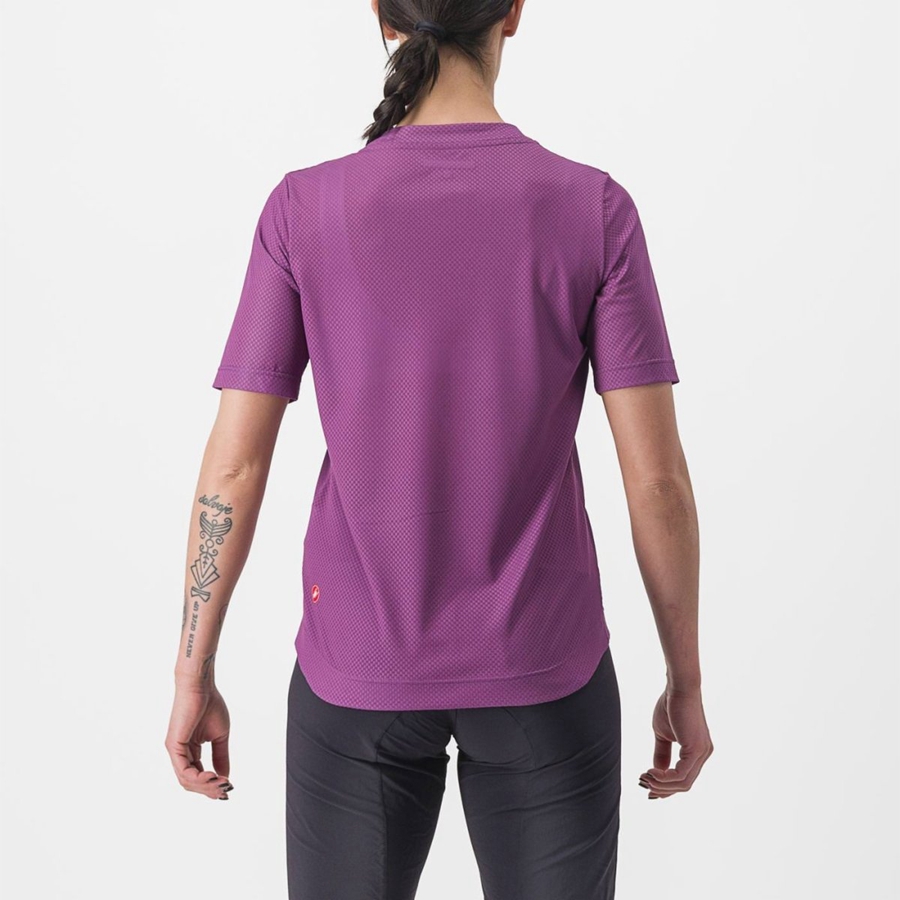 Women Castelli TRAIL TECH 2 W TEE Jersey Purple | MKV-586931