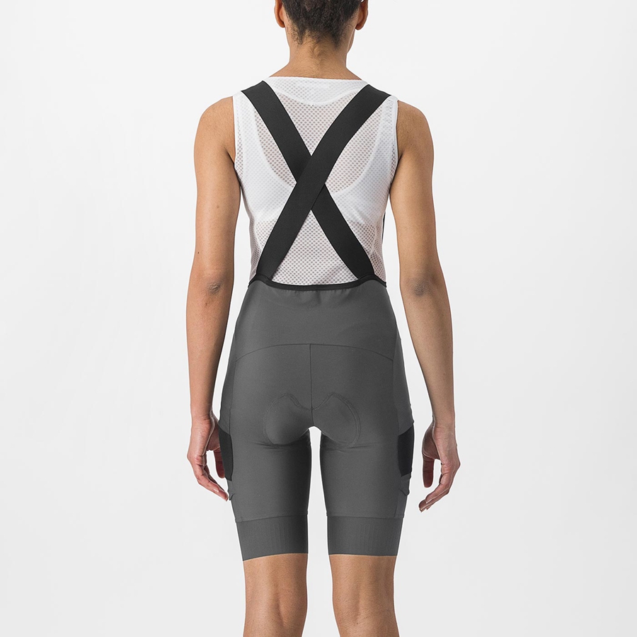 Women Castelli UNLIMITED CARGO W Bib Shorts Grey | RXA-507632