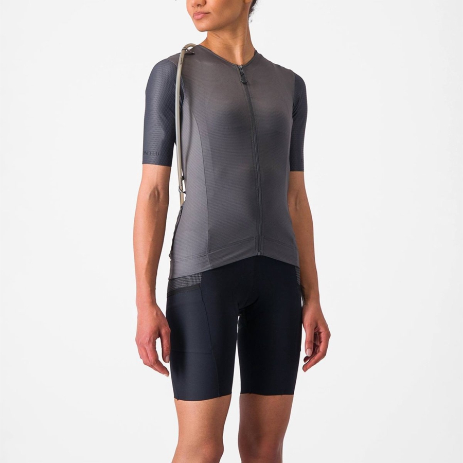 Women Castelli UNLIMITED PRO W Jersey Dark Grey | DLJ-279185