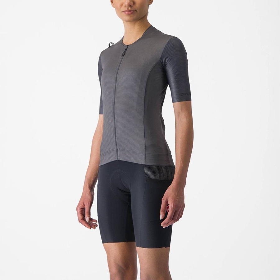 Women Castelli UNLIMITED PRO W Jersey Dark Grey | DLJ-279185