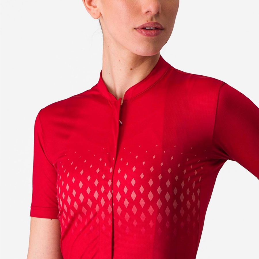 Women Castelli UNLIMITED SENTIERO 3 Jersey Red / Red | WYC-153207