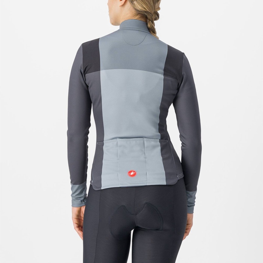 Women Castelli UNLIMITED W THERMAL Jersey Black / Grey | ANI-860945