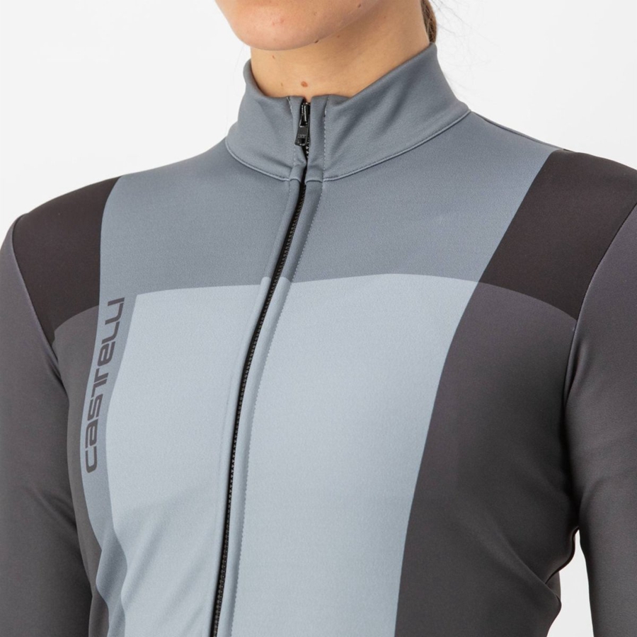 Women Castelli UNLIMITED W THERMAL Jersey Black / Grey | ANI-860945