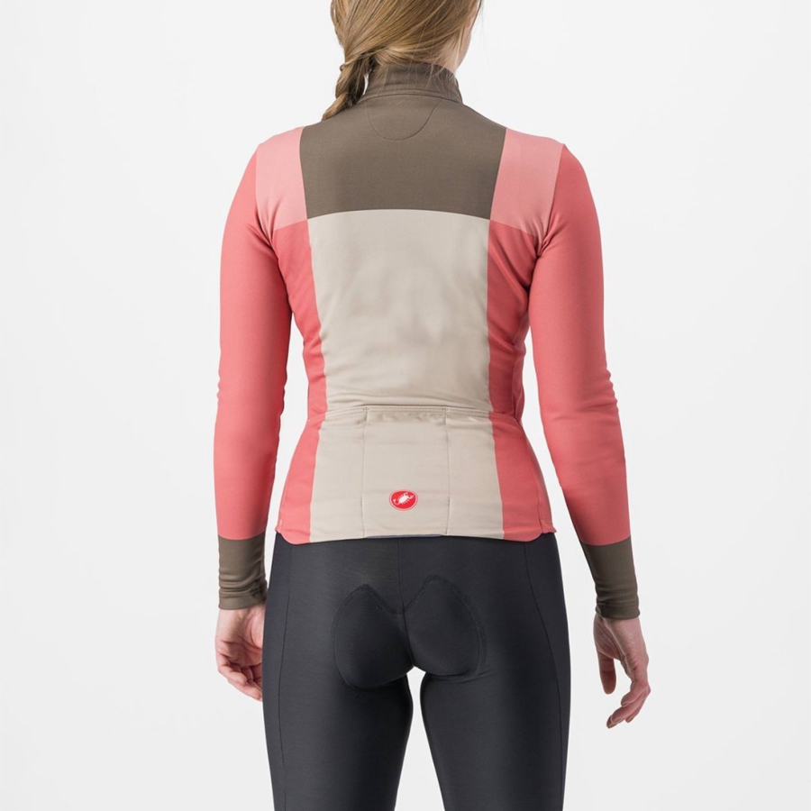 Women Castelli UNLIMITED W THERMAL Jersey Red | WDI-605397