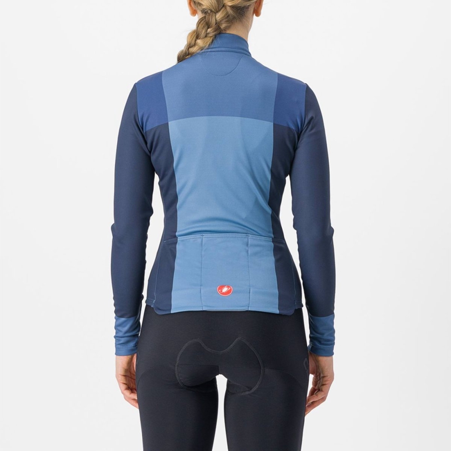 Women Castelli UNLIMITED W THERMAL Jersey Blue / Blue | LTC-386091