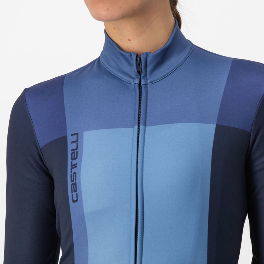 Women Castelli UNLIMITED W THERMAL Jersey Blue / Blue | LTC-386091