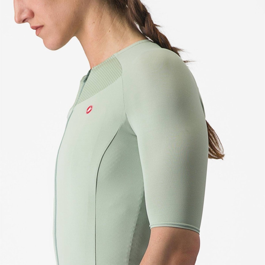 Women Castelli VELOCISSIMA 2 Jersey Green / Blue | OQW-851326