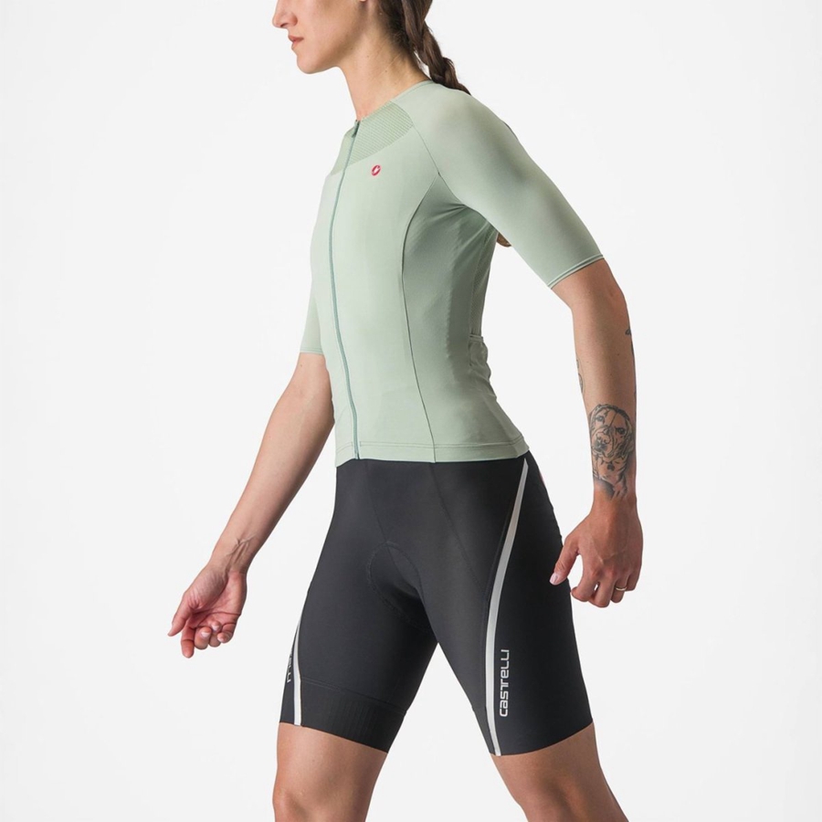 Women Castelli VELOCISSIMA 2 Jersey Green / Blue | OQW-851326