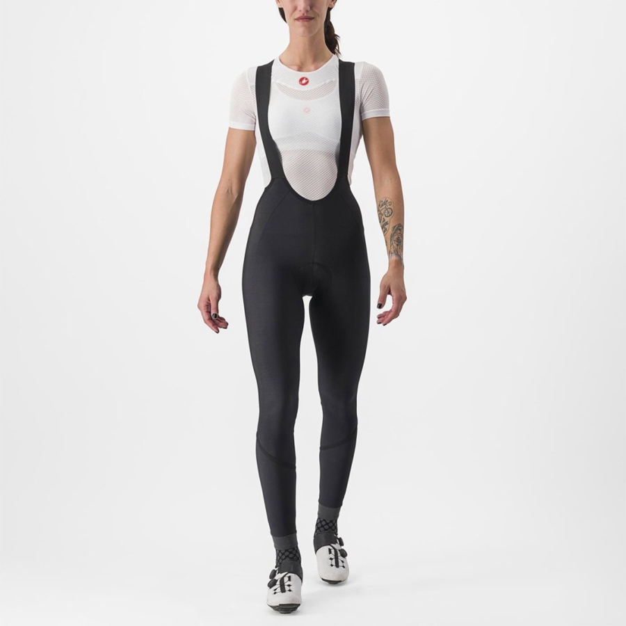 Women Castelli VELOCISSIMA DT Bib Tights Black / Black | SEC-784152