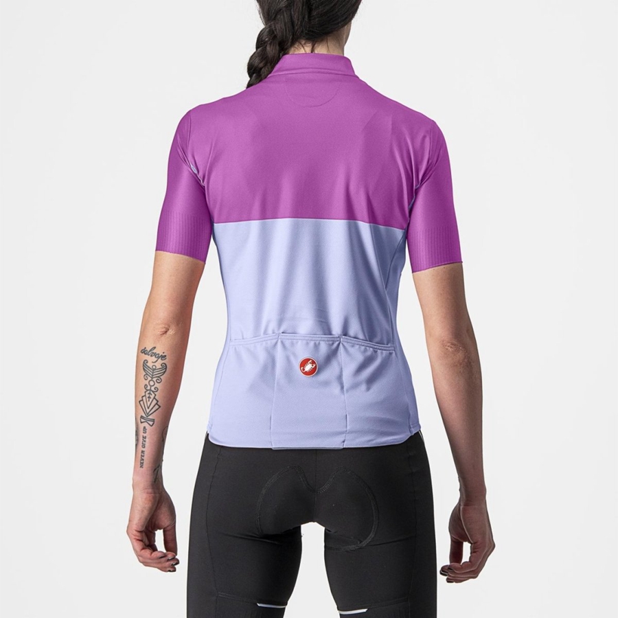 Women Castelli VELOCISSIMA Jersey Purple White | CDI-150462