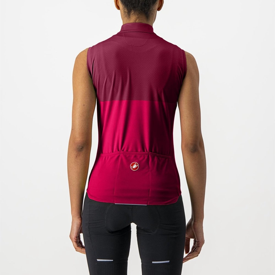 Women Castelli VELOCISSIMA SLEEVELESS Jersey Red / Burgundy | MQX-267391