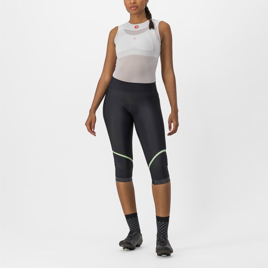 Women Castelli VELOCISSIMA THERMAL KNICKER Leggings Black / Mint / Black | LKB-815792