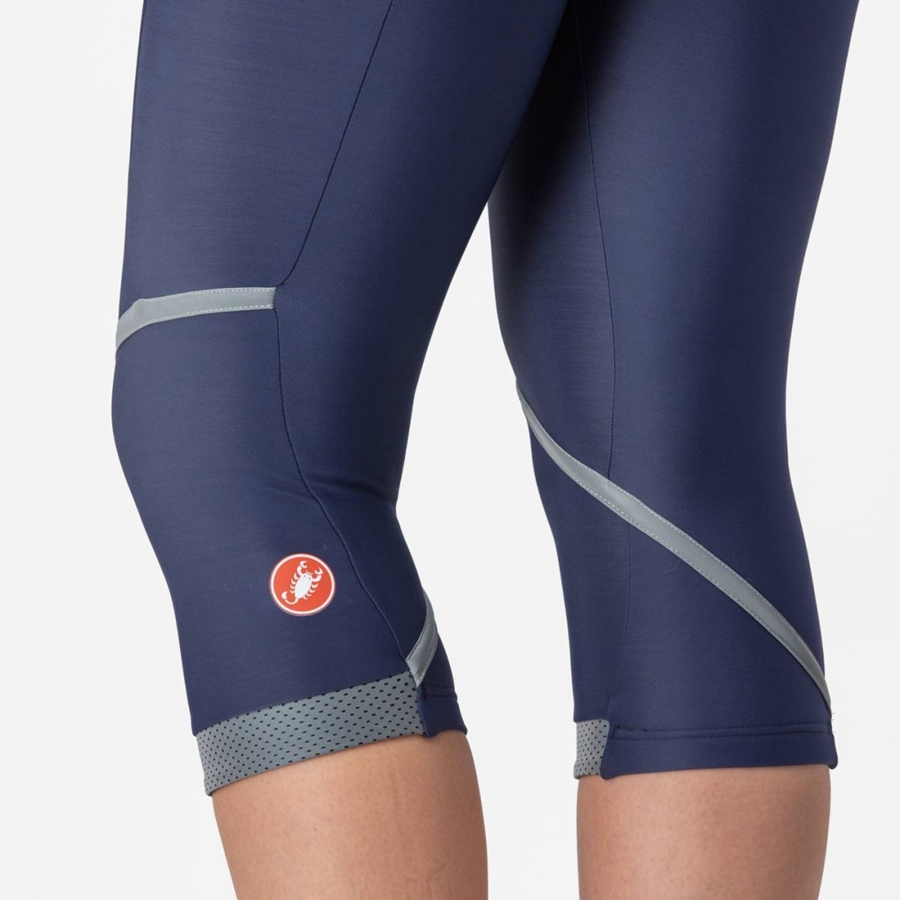 Women Castelli VELOCISSIMA THERMAL KNICKER Leggings Blue / Silver | PHC-873029