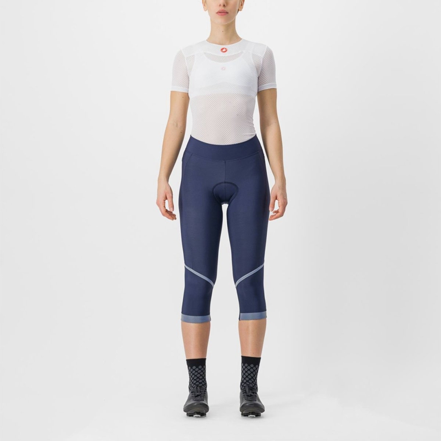 Women Castelli VELOCISSIMA THERMAL KNICKER Leggings Blue / Silver | PHC-873029